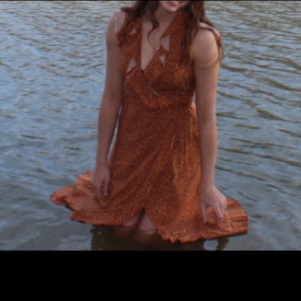 Orange flowy dress